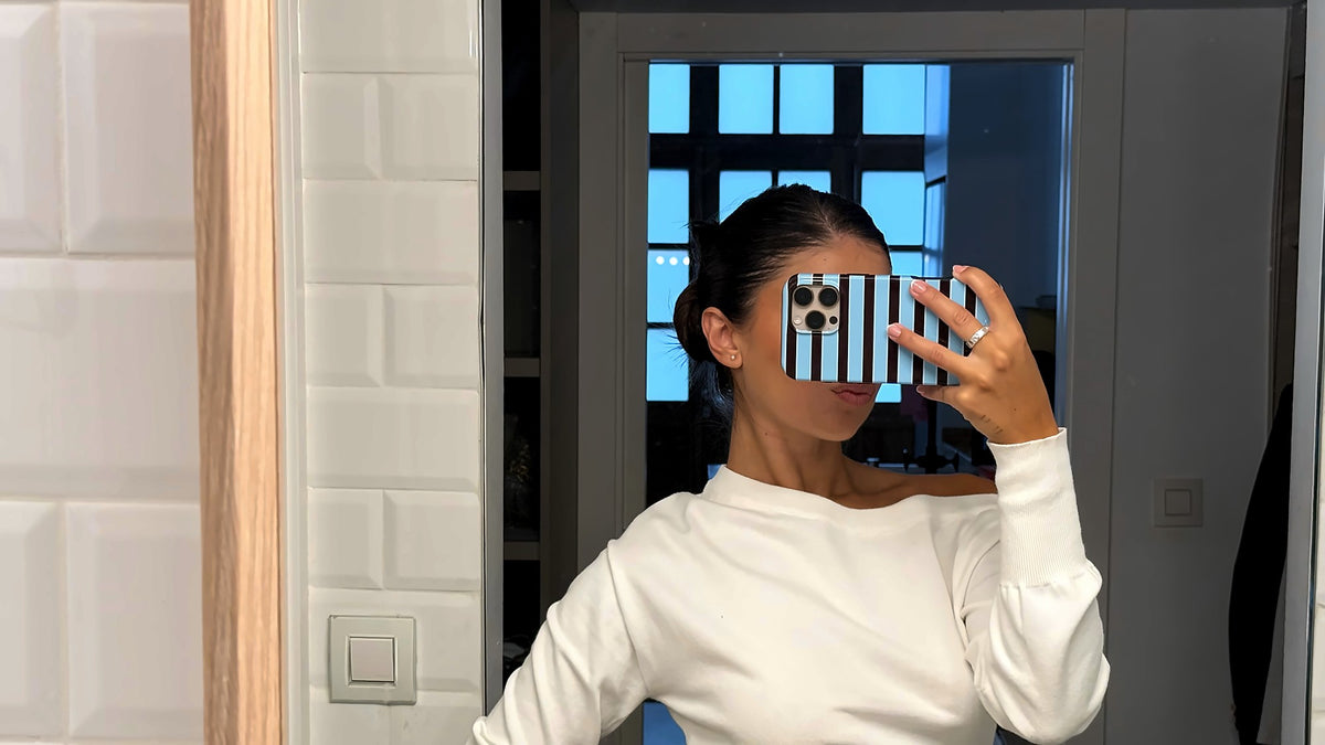 Clienta de Kuori con la funda Retro Blue